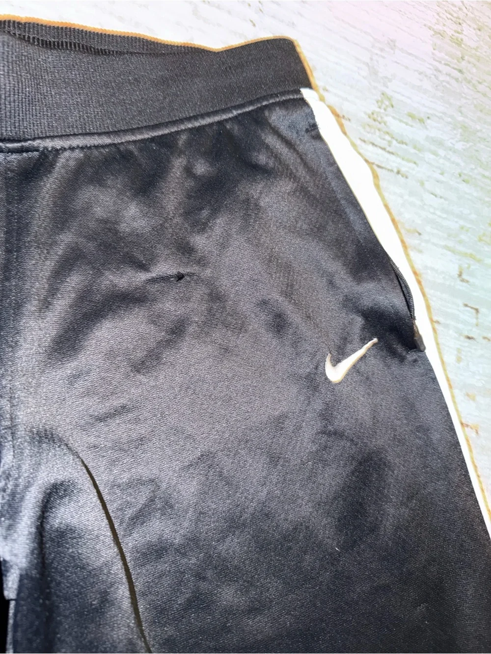Nike Adult Black Joggers with White Side Stripes